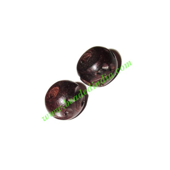 Picture of Rosewood Beads, Handcrafted designs, size 9x11mm, weight approx 0.9 grams