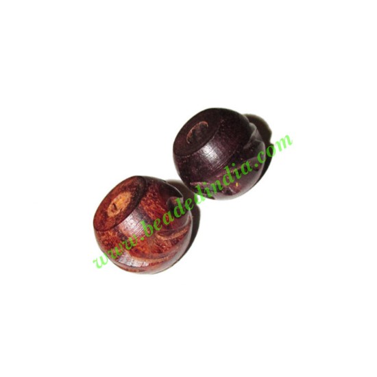 Picture of Rosewood Beads, Handcrafted designs, size 10x13mm, weight approx 1.67 grams