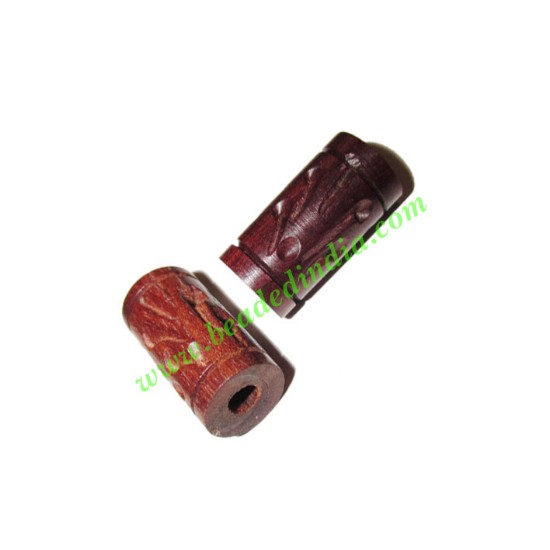 Picture of Rosewood Beads, Handcrafted designs, size 10x20mm, weight approx 1.65 grams