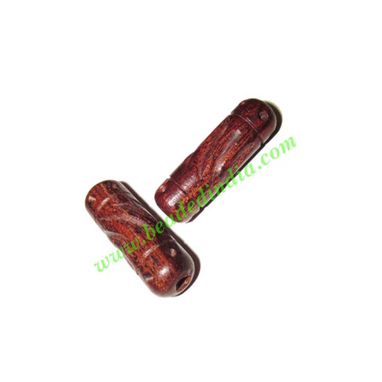 Picture of Rosewood Beads, Handcrafted designs, size 10x32mm, weight approx 2.41 grams