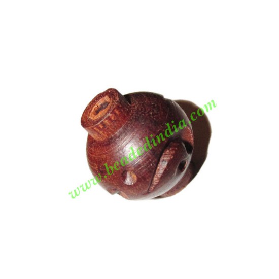 Picture of Rosewood Beads, Handcrafted designs, size 18x19mm, weight approx 3.51 grams