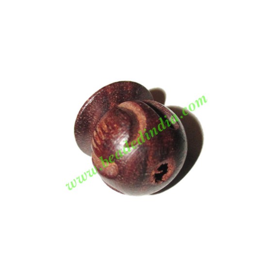 Picture of Rosewood Beads, Handcrafted designs, size 14x16mm, weight approx 2.32 grams