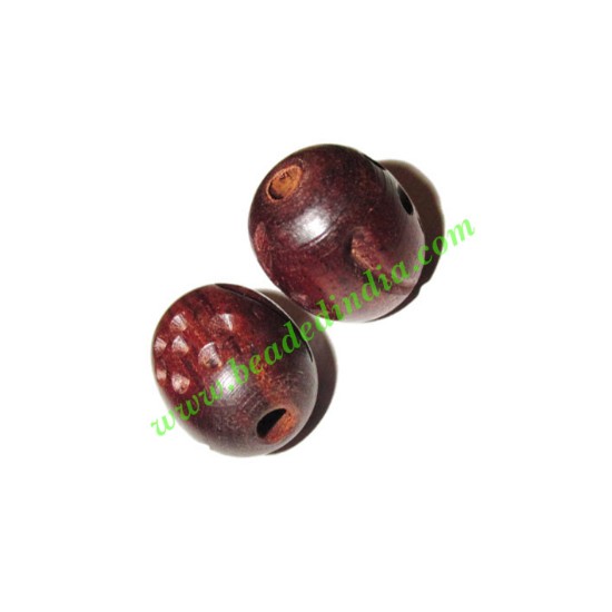 Picture of Rosewood Beads, Handcrafted designs, size 15x18mm, weight approx 2.58 grams