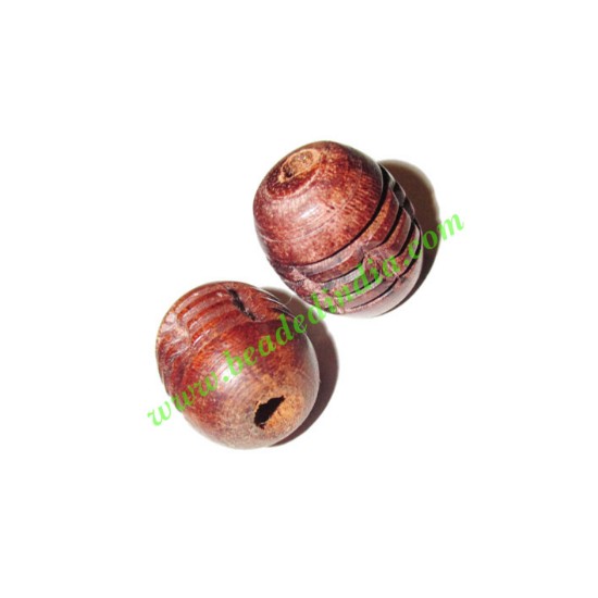Picture of Rosewood Beads, Handcrafted designs, size 15x18mm, weight approx 2.22 grams