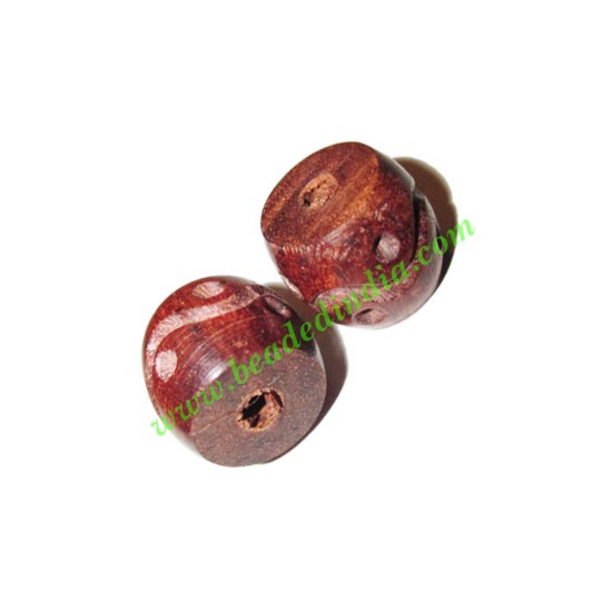 Picture of Rosewood Beads, Handcrafted designs, size 15x17mm, weight approx 3.1 grams