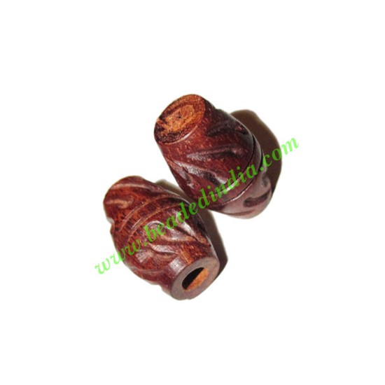 Picture of Rosewood Beads, Handcrafted designs, size 13x20mm, weight approx 1.76 grams
