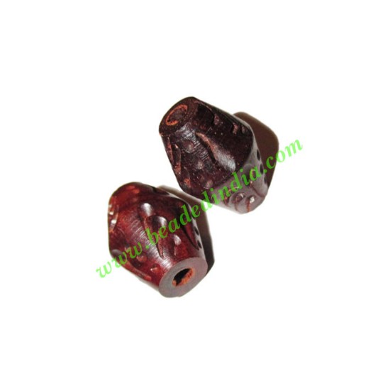 Picture of Rosewood Beads, Handcrafted designs, size 14x19mm, weight approx 2.32 grams