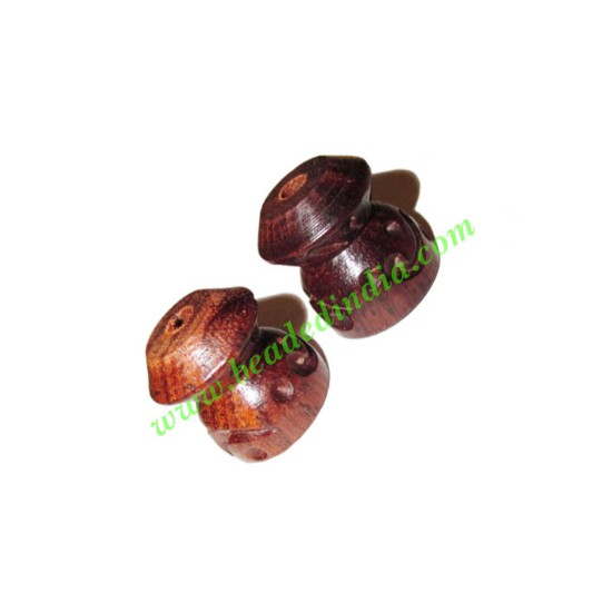 Picture of Rosewood Beads, Handcrafted designs, size 16x17mm, weight approx 3.25 grams