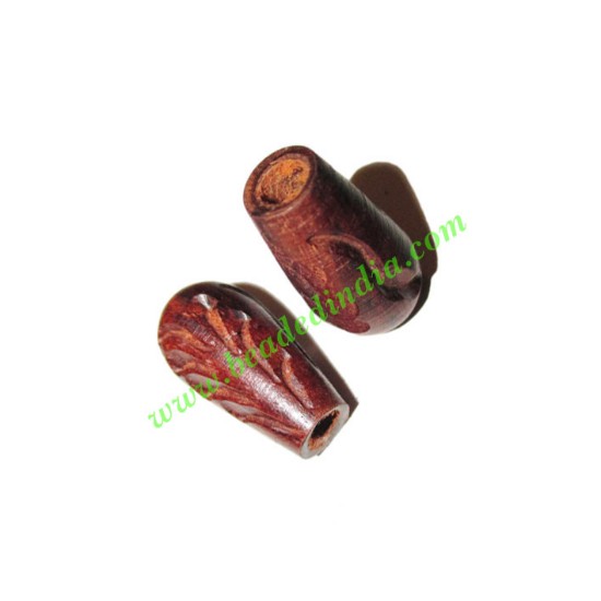 Picture of Rosewood Beads, Handcrafted designs, size 11x21mm, weight approx 2.44 grams