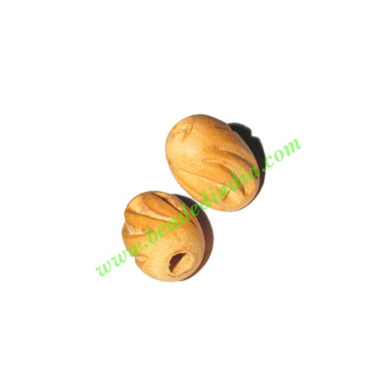 Picture of Natural Color Wooden Beads, size 12x16mm, weight approx 0.83 grams