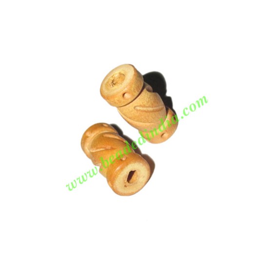 Picture of Natural Color Wooden Beads, size 9x19mm, weight approx 0.68 grams
