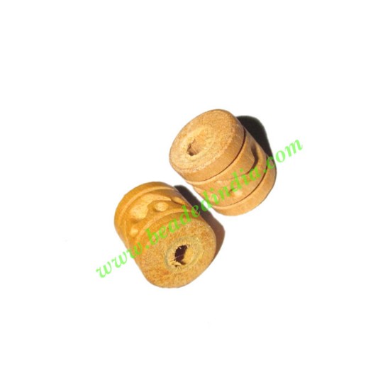 Picture of Natural Color Wooden Beads, size 10x11mm, weight approx 0.59 grams