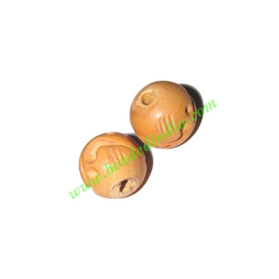 Picture of Natural Color Wooden Beads, size 14mm, weight approx 1.01 grams