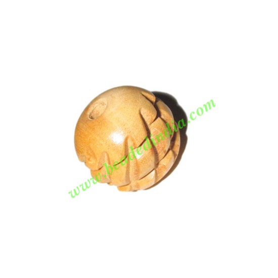 Picture of Natural Color Wooden Beads, size 16x17mm, weight approx 1.73 grams