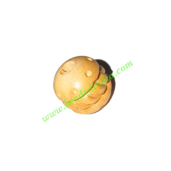 Picture of Natural Color Wooden Beads, size 16x17mm, weight approx 1.84 grams