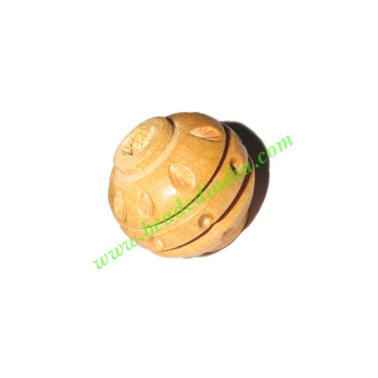 Picture of Natural Color Wooden Beads, size 16x17mm, weight approx 1.63 grams