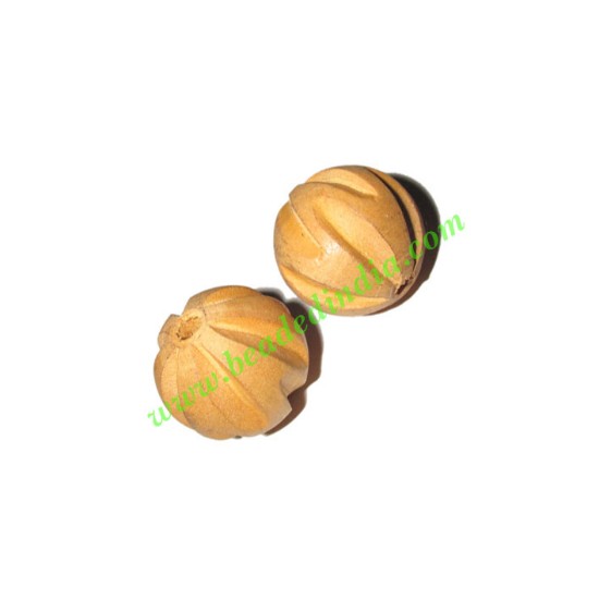 Picture of Natural Color Wooden Beads, size 20mm, weight approx 2.6 grams