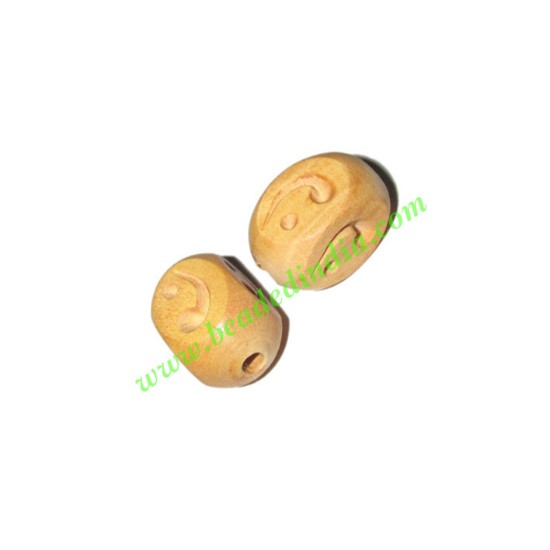 Picture of Natural Color Wooden Beads, size 12x19mm, weight approx 1.53 grams