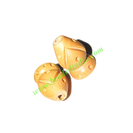 Picture of Natural Color Wooden Beads, size 15x22mm, weight approx 1.68 grams