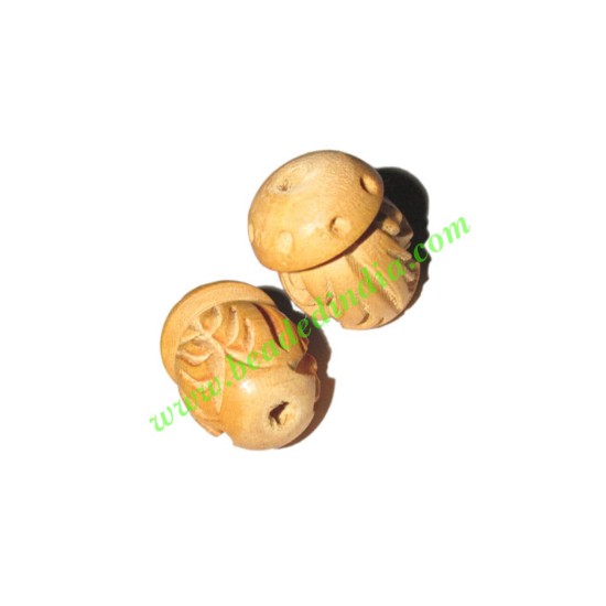 Picture of Natural Color Wooden Beads, size 16x22mm, weight approx 1.94 grams
