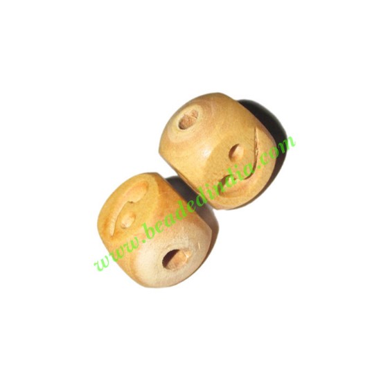 Picture of Natural Color Wooden Beads, size 14x18mm, weight approx 1.64 grams