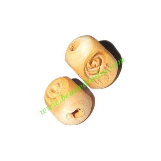 Picture of Natural Color Wooden Beads, size 12x18mm, weight approx 1.27 grams