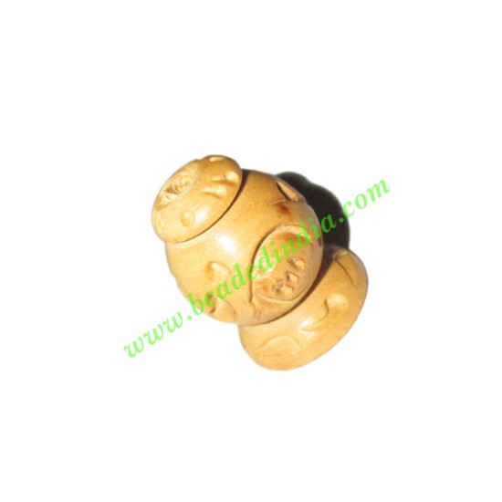 Picture of Natural Color Wooden Beads, size 16x21mm, weight approx 1.94 grams