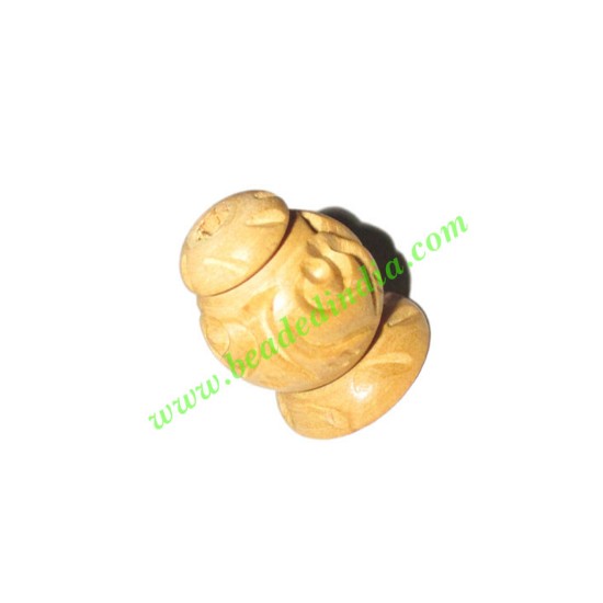 Picture of Natural Color Wooden Beads, size 16x21mm, weight approx 1.91 grams