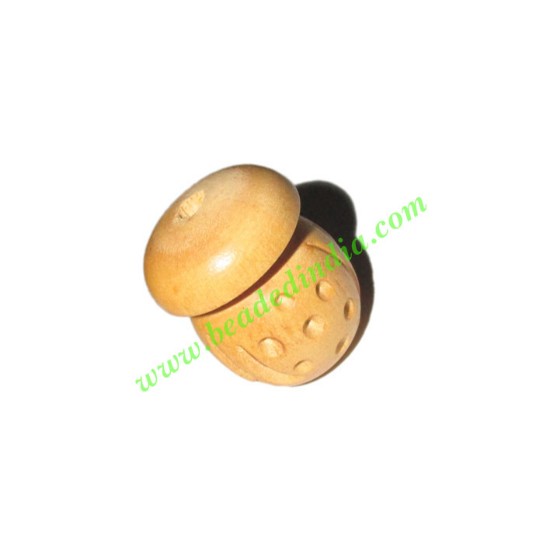 Picture of Natural Color Wooden Beads, size 18x23mm, weight approx 2.74 grams