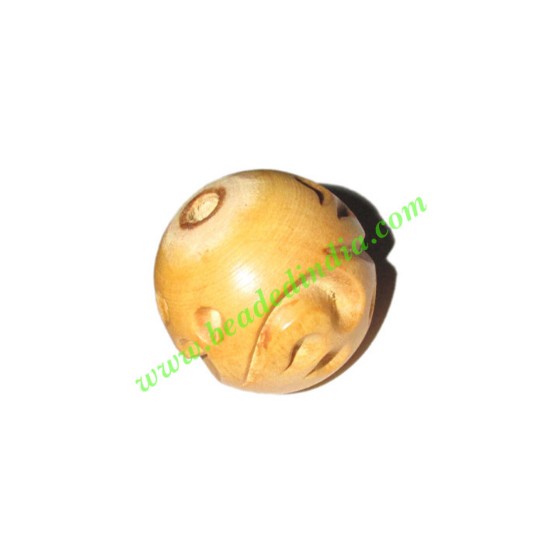 Picture of Natural Color Wooden Beads, size 25mm, weight approx 4.85 grams