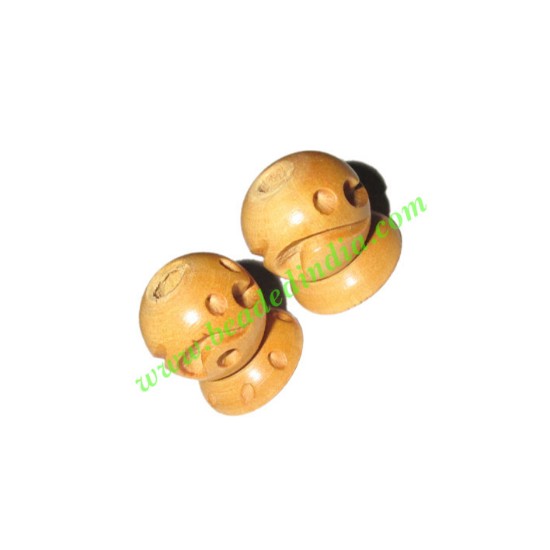 Picture of Natural Color Wooden Beads, size 14x16mm, weight approx 1.4 grams
