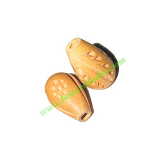 Picture of Natural Color Wooden Beads, size 15x23mm, weight approx 1.8 grams