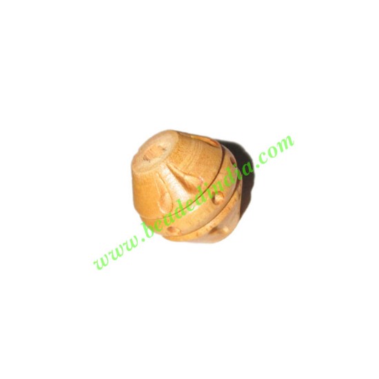 Picture of Natural Color Wooden Beads, size 15x16mm, weight approx 1.25 grams