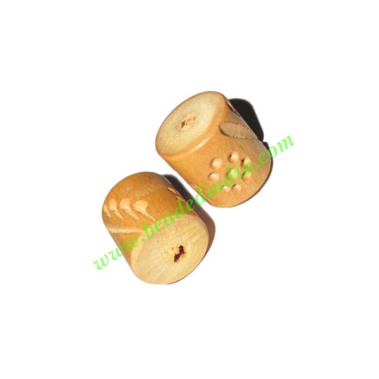 Picture of Natural Color Wooden Beads, size 16x17mm, weight approx 2.22 grams