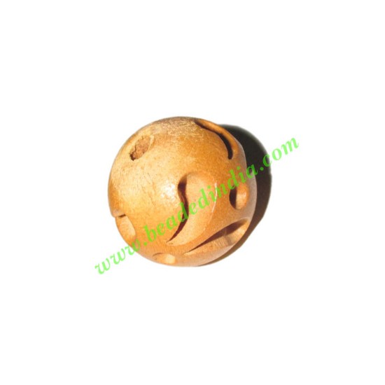 Picture of Natural Color Wooden Beads, size 20mm, weight approx 2.57 grams