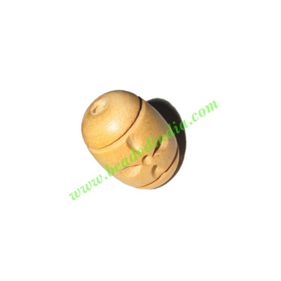 Picture of Natural Color Wooden Beads, size 16x22mm, weight approx 2.4 grams