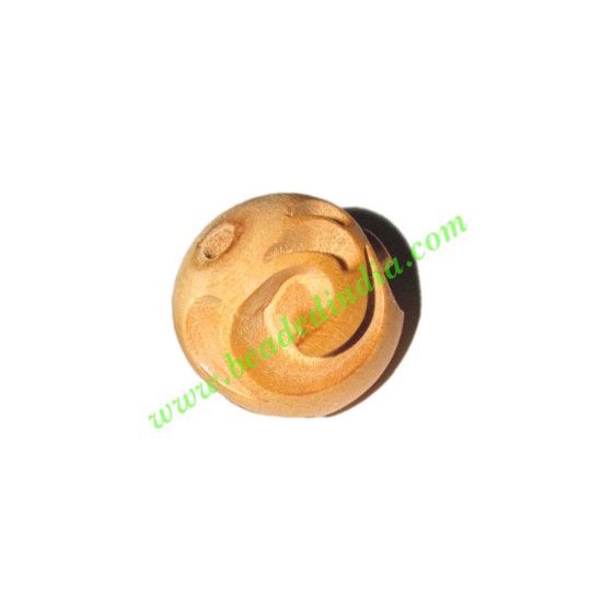 Picture of Natural Color Wooden Beads, size 20mm, weight approx 2.44 grams