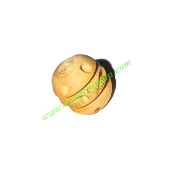 Picture of Natural Color Wooden Beads, size 16x17mm, weight approx 1.74 grams