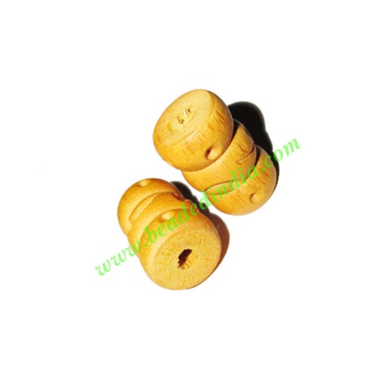Picture of Natural Color Wooden Beads, size 12x19mm, weight approx 1.4 grams