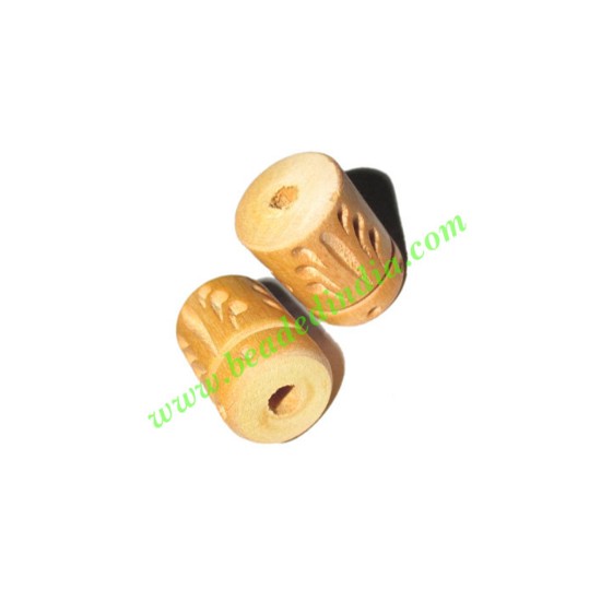 Picture of Natural Color Wooden Beads, size 13x18mm, weight approx 1.44 grams