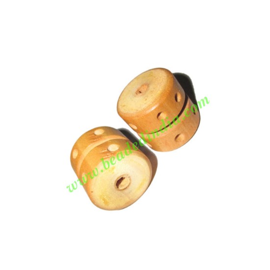 Picture of Natural Color Wooden Beads, size 19x20mm, weight approx 3.6 grams