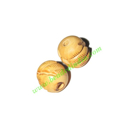 Picture of Natural Color Wooden Beads, size 16mm, weight approx 1.43 grams