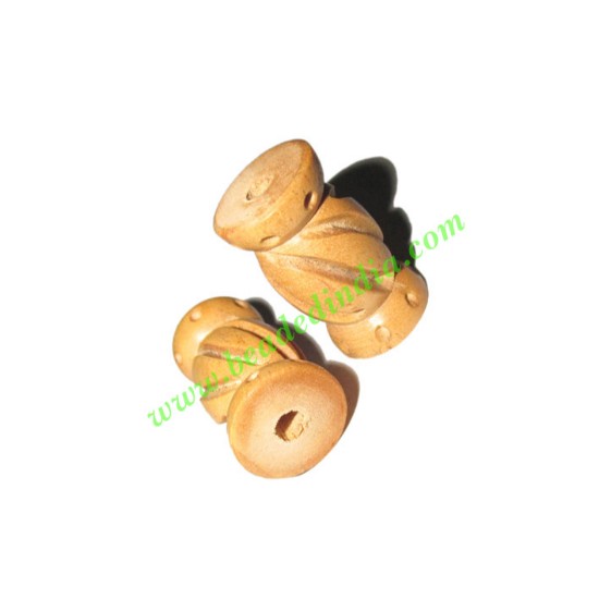 Picture of Natural Color Wooden Beads, size 13x23mm, weight approx 1.65 grams