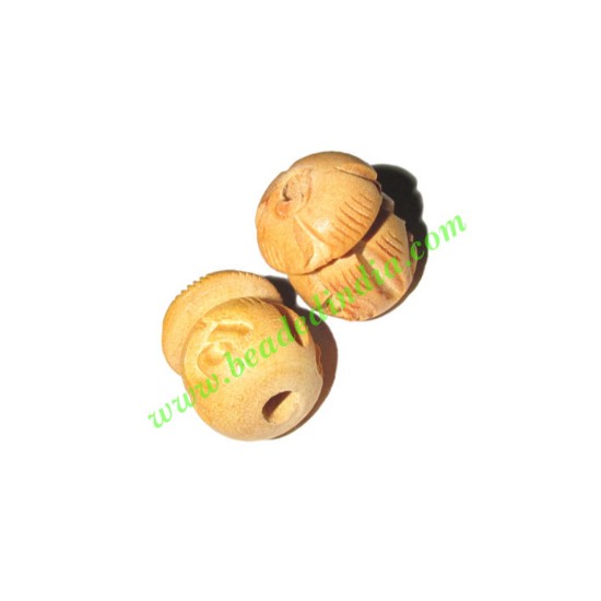 Picture of Natural Color Wooden Beads, size 15x19mm, weight approx 1.51 grams