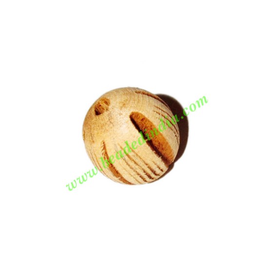 Picture of Wooden Carved Beads, size 15mm, weight approx 1.47 grams