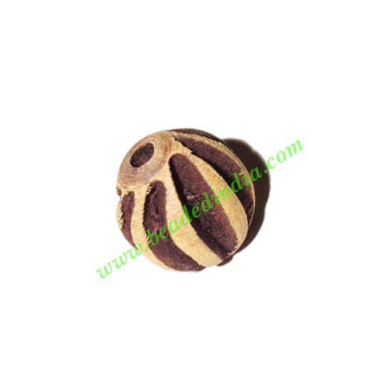 Picture of Wooden Carved Beads, size 15mm, weight approx 1.47 grams