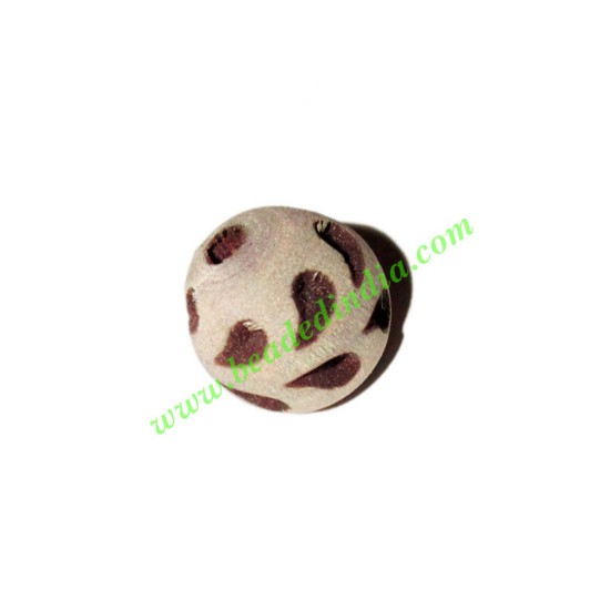 Picture of Wooden Carved Beads, size 15mm, weight approx 1.47 grams