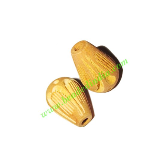 Picture of Wooden Carved Beads, size 15x23mm, weight approx 1.9 grams