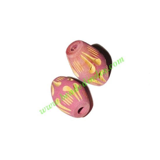 Picture of Wooden Carved Beads, size 16x25mm, weight approx 2.15 grams