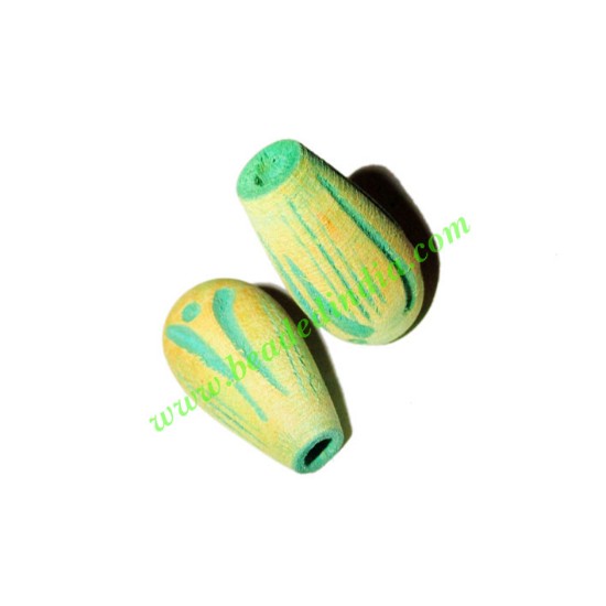 Picture of Wooden Carved Beads, size 12x22mm, weight approx 1.26 grams